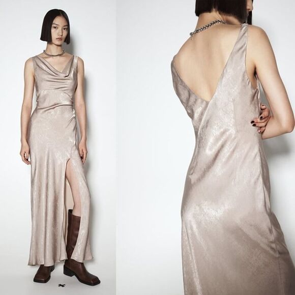 Zara Dresses & Skirts - Zara Women’s Draped Lingerie Style Dress NWOT